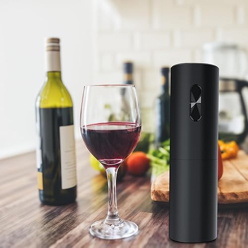 Miniatura 6 de Abrebotellas de vino, kit de abridor de botellas de vino con cortador de aluminio, funciona con pilas, adecuado para viajes, reuniones, fiestas,