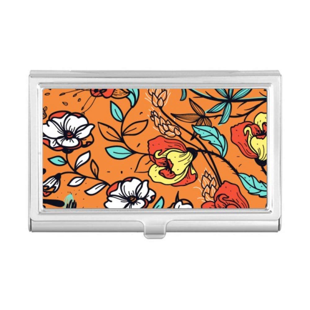 DIYthinker Orange Modern Art Lily Camellia Business Card Holder Case Wallet