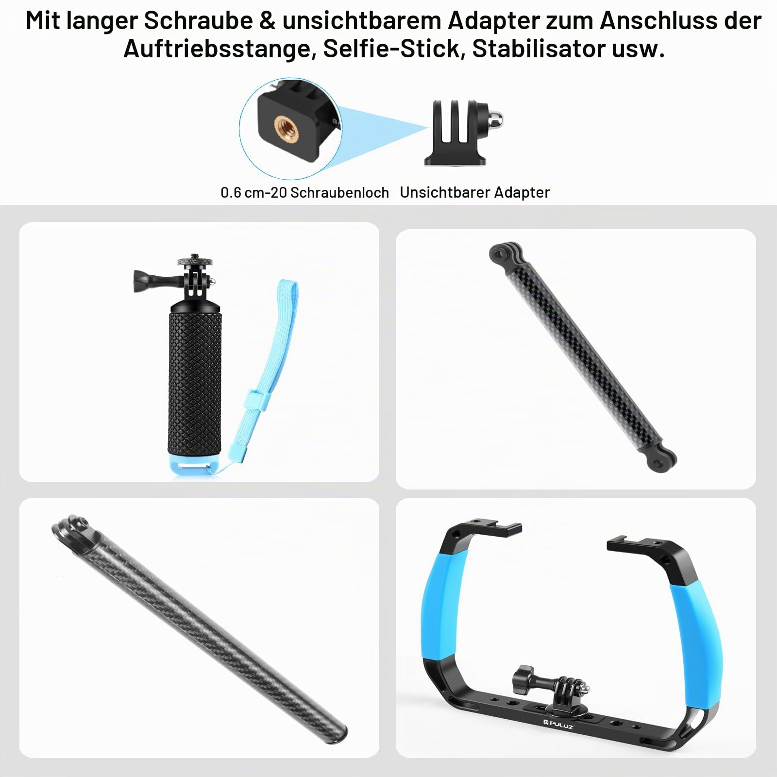 PULUZ wasserdichte Tauchtasche für Insta360 X4, 50 m Unterwasser-unsichtbare Tauchhülle für Insta360 X4 Kamera-Zubehör, versiegelte Schutzhülle, Gehäuse, 360-Grad-Fotografie