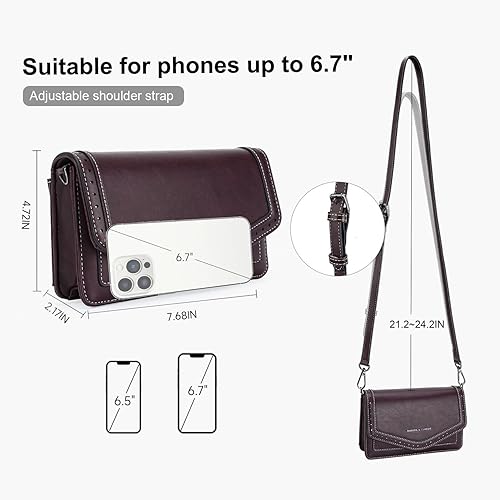 Vista 4 de Bolsos cruzados para mujer, de cuero vegano, bolsos de hombro pequeños