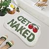 Get Naked Bath Mat Cute Funny Soft Absorbent Non Slip Washable Microfiber Cool Preppy Decorative 18x26 Inch Cherry Red