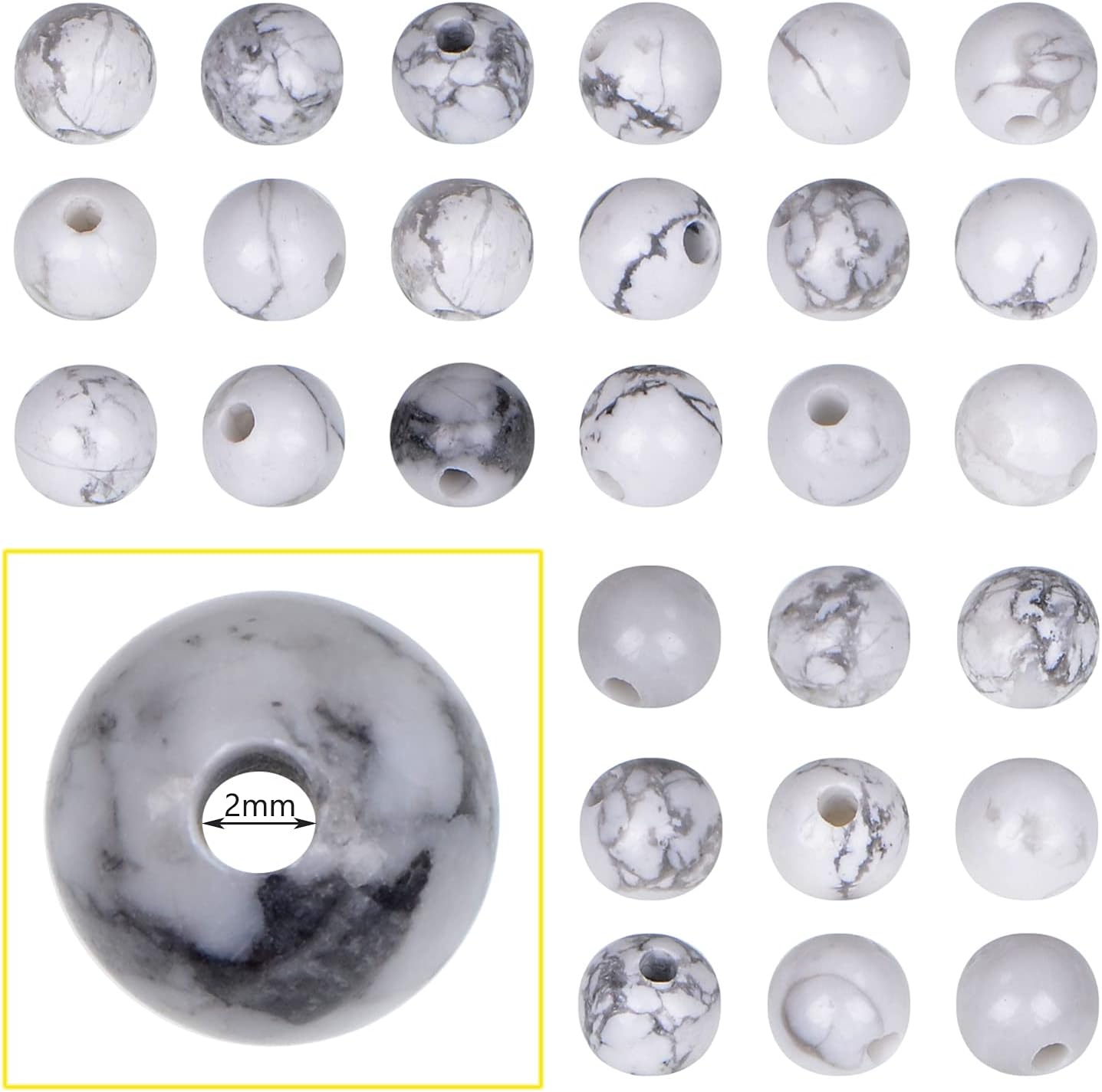 10mm Natural Crystal Beads Stone Gemstone Round Energy Healing Strand Loose Beads for Jewelry Making Bracelets Anklets Big Hole(2.0mm) 38pcs(10mm, Yellow Tiger's Eye)