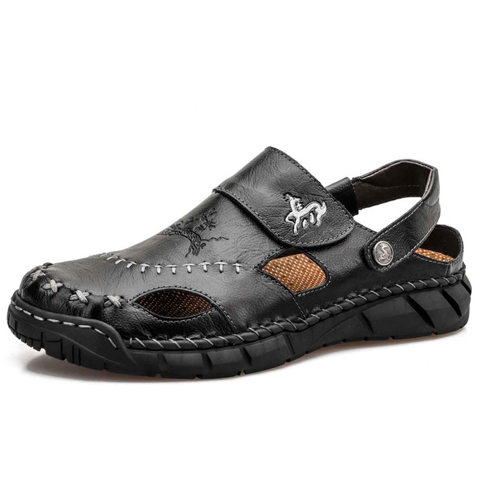 Genérico Sandalias Hombre Cerradas,Sandalias Transpirables Sin Cordones Para Hombre Para Caminar De Forma Informal En La Playa CóModas Ligeras Y Planas Calzado De Verano Para Exteriores