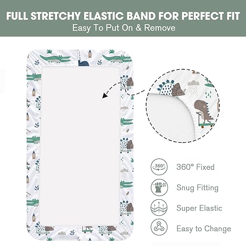 Miniatura 5 de Little Grape Land Sábanas para cuna para niñas y niños, 2 unidades, sábana bajera ajustable para cuna de tamaño estándar y colchón para niños