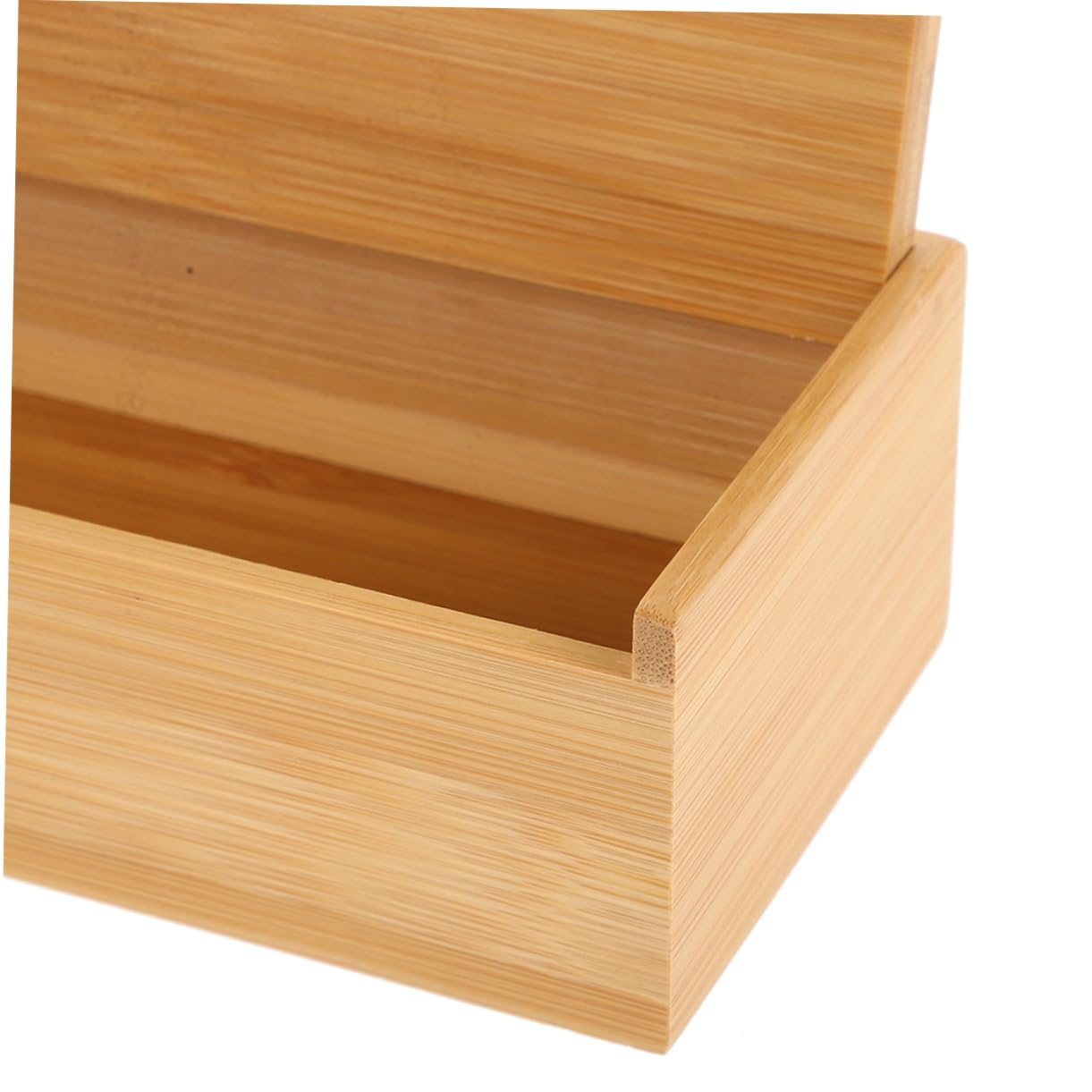 2piezas Caja De Almacenamiento Organizador De Cocina Cubiertos Bambú Confiable Diseño Elegante