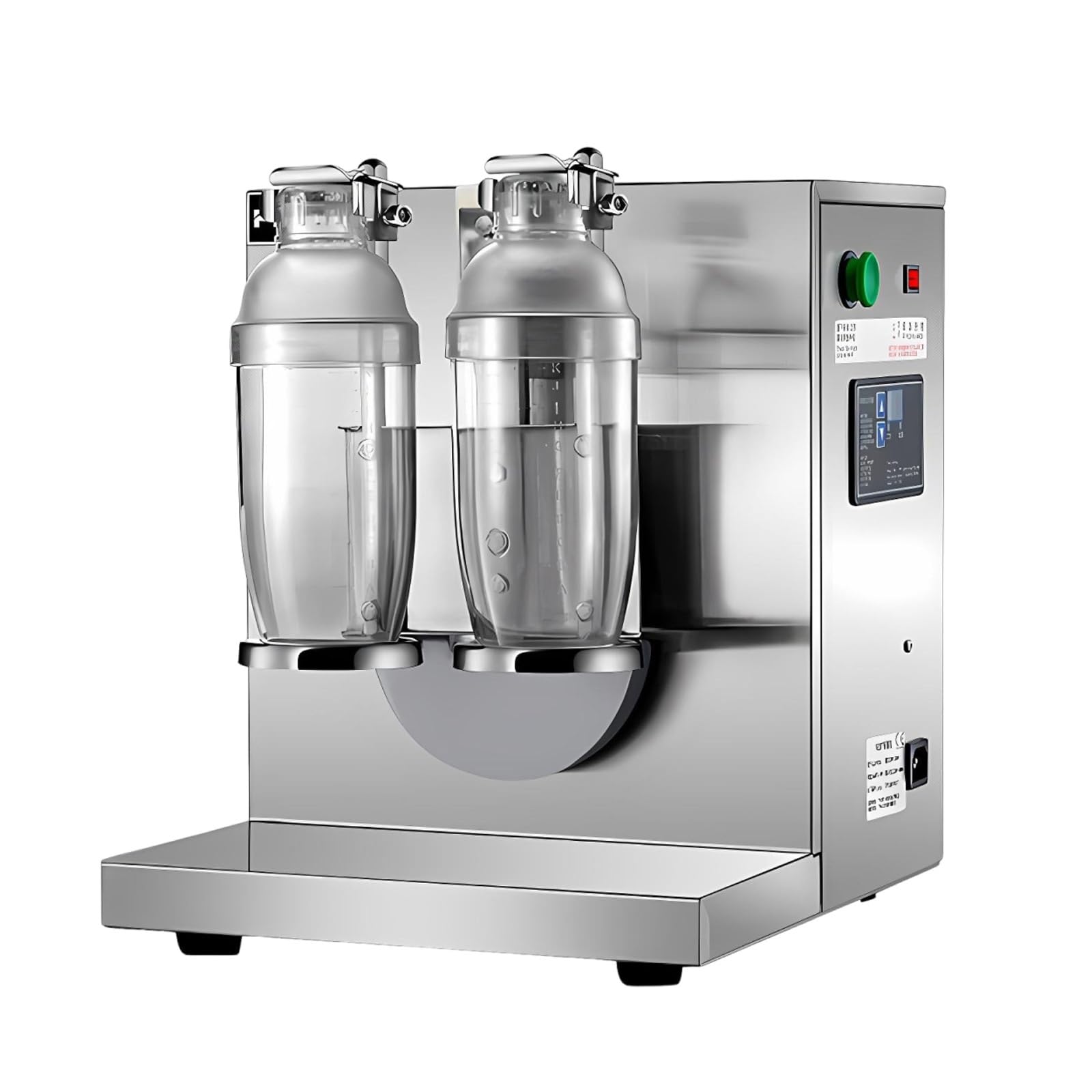 Shaker Elettrico Professionale，Mixer Automatico Doppia Testa Con Bicchieri 350–1000ml, Rotazione 360°, 410 Giri/Min, Perfetto per Bubble Tea, Milkshake, Cocktail