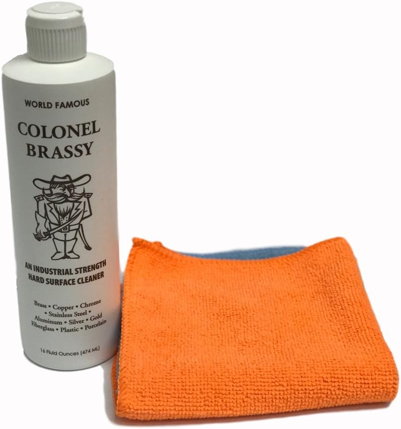 Colonelブラッシーイエロートーンメタルクロームアルミニウムプラスチッククリーナーwith 2 - Pack Microfiber Polishing Cloth