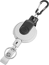 Reel Keychain, Approx. 8.8 oz (250 g), Telescopic Load Capacity, Pin-on Reel, Key Reel, Reel with Carabiner, Lost Prevention, Extendable Reel, Maximum Length 31.5 inches (80 cm)
