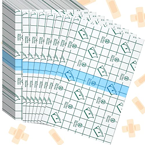 BBTO 50 Pieces Transparent Clear Adhesive Bandage Stretch Large Waterproof Film Adhesive Bandages Dressing Supplies(4 x 6 Inch)