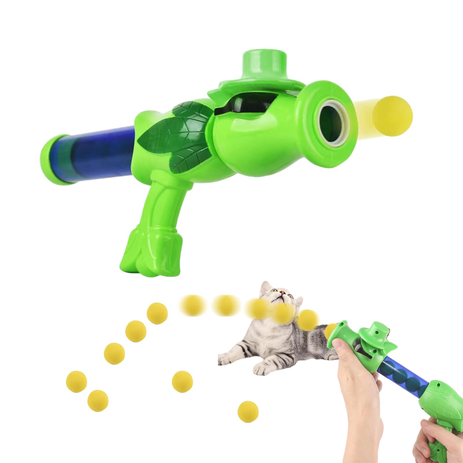 Binblin Juguete Bolas Gatos,Lanzador de Bolas Gatos,Juguete Interactivo para Gatos Pelota de Juguete Adecuada para el Adiestramiento de Gatos y su Interacción(50 Bolas)