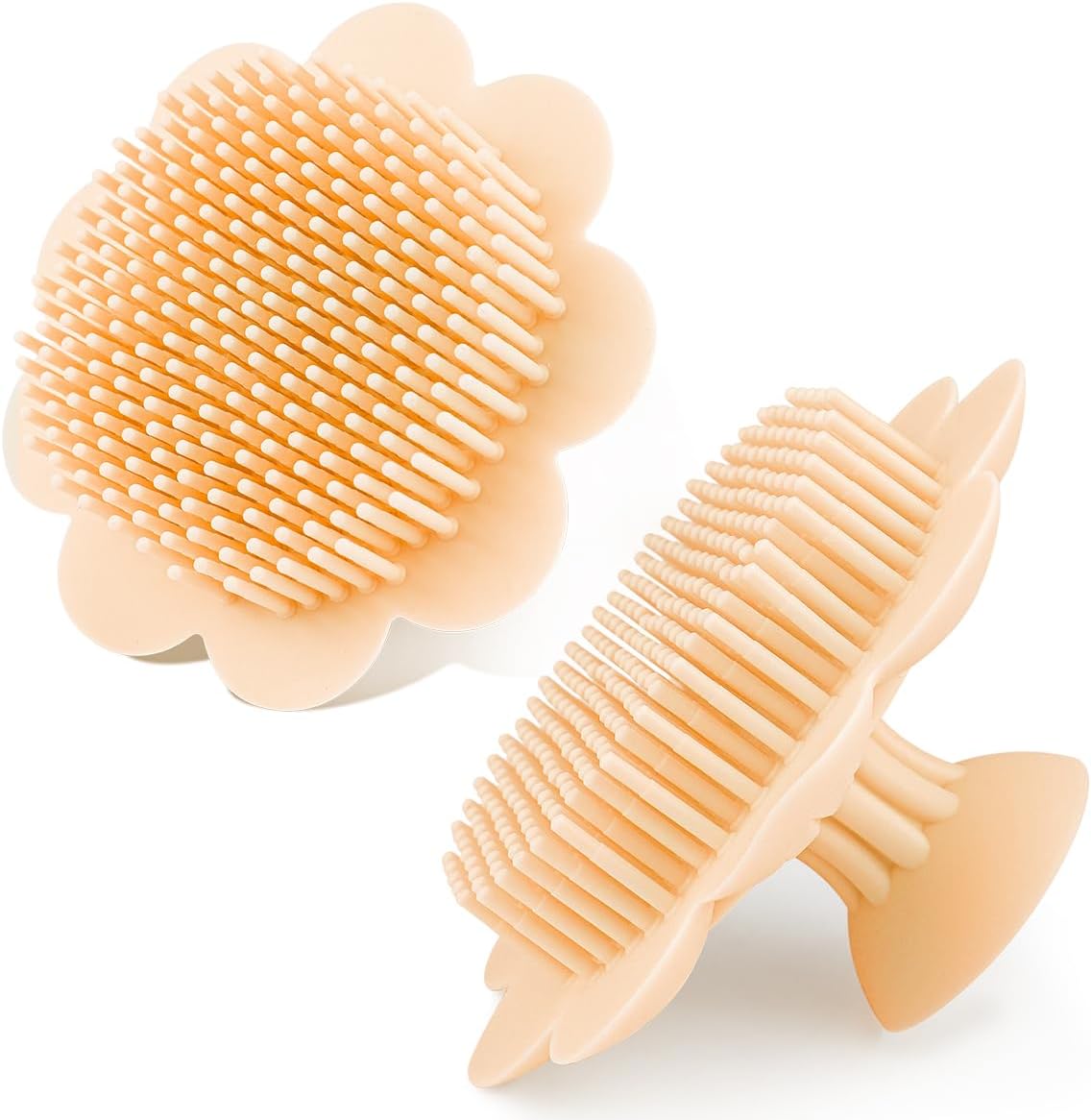 LNQ LUNIQI Baby Bath Silicone Brush Shower Scalp Brush Exfoliate and Massage Shampoo Scalp Scrubbie for All Hair Kid Newborn Toddler（Yellow）