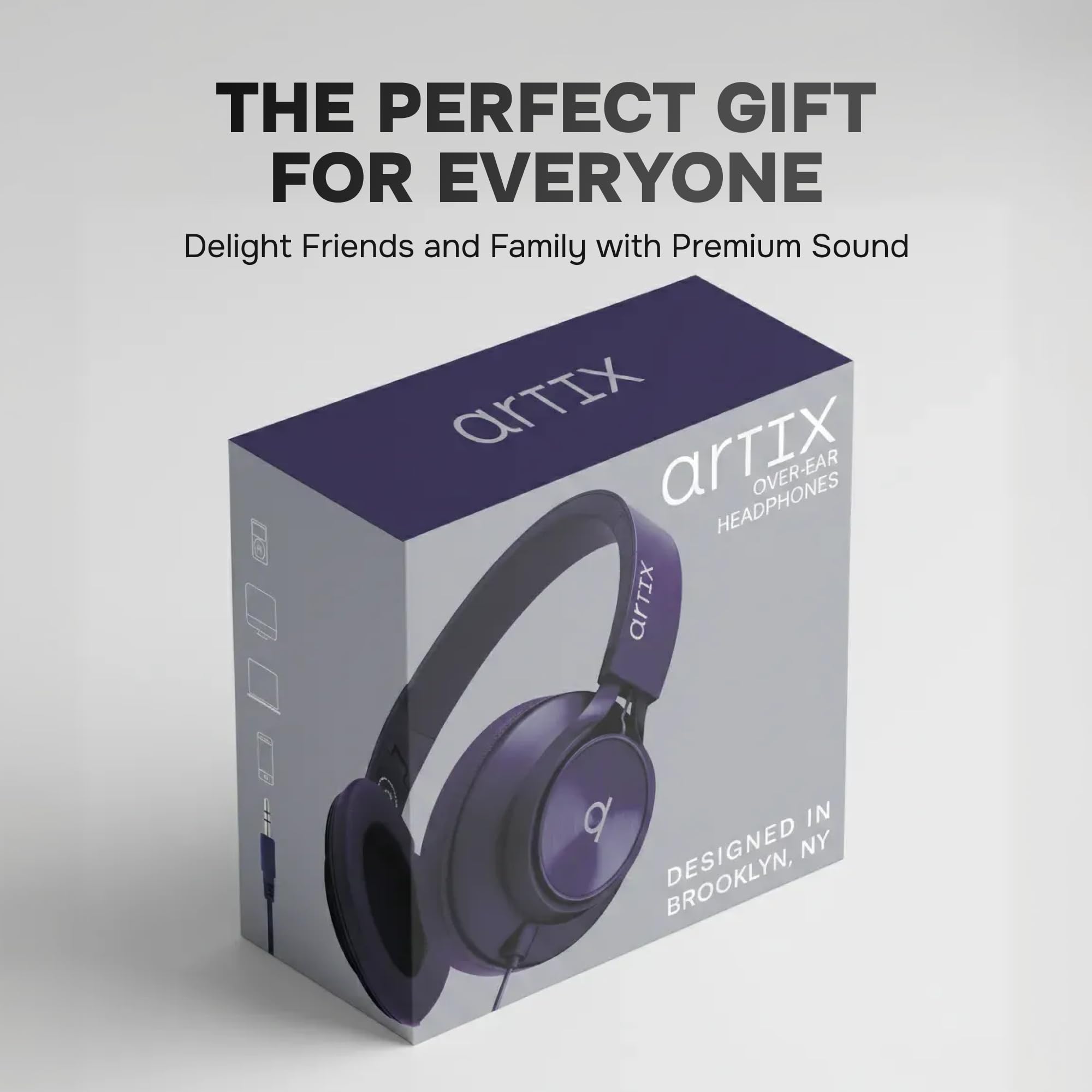 ARTIX CL750 Casque supra-auriculaire filaire avec micro et contrôle du volume, audio avec suppression du bruit 100 % filaire par ordinateur, branchement pour ordinateur portable, casque de studio