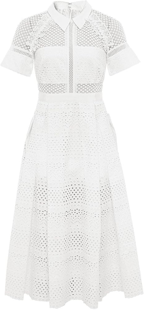 Amazon Co Jp セルフポートレイト Self Portrait レース フローラルメッシュ ラグラン 半袖 ミディワンピース ホワイト 服 ファッション小物