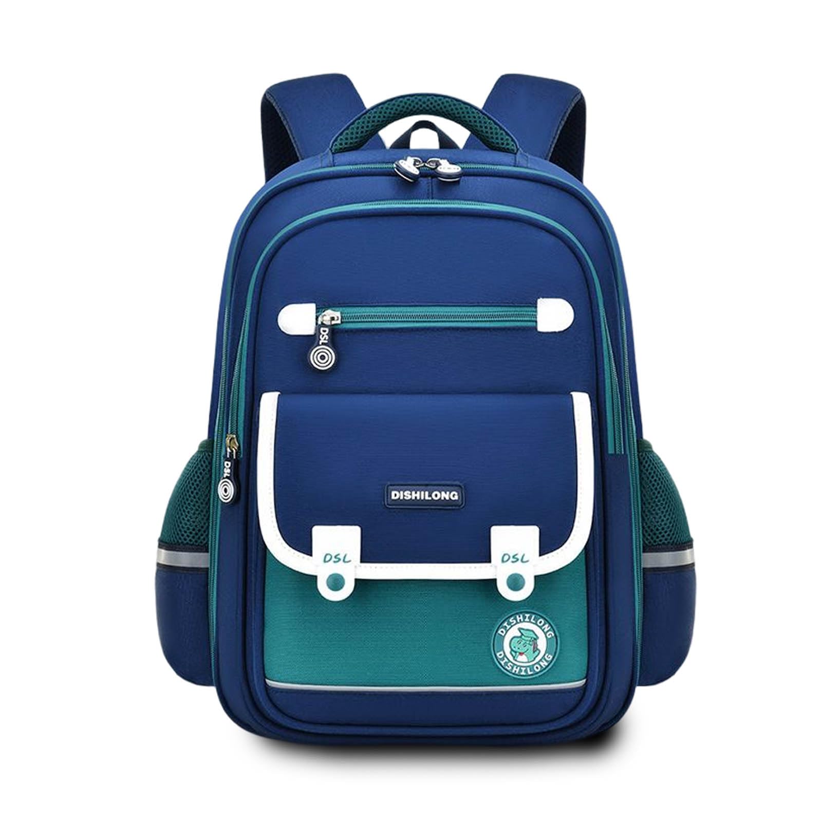FANDARE Zaino per bambini Zaini Casual Zaini Cartelle Zaino Scuola per grado 4-9 Borse Elementare Zaino Ragazze Ragazzi Zainetto per Studenti Primarie Viaggiare Uomo Donna Zainetto Blu verde L