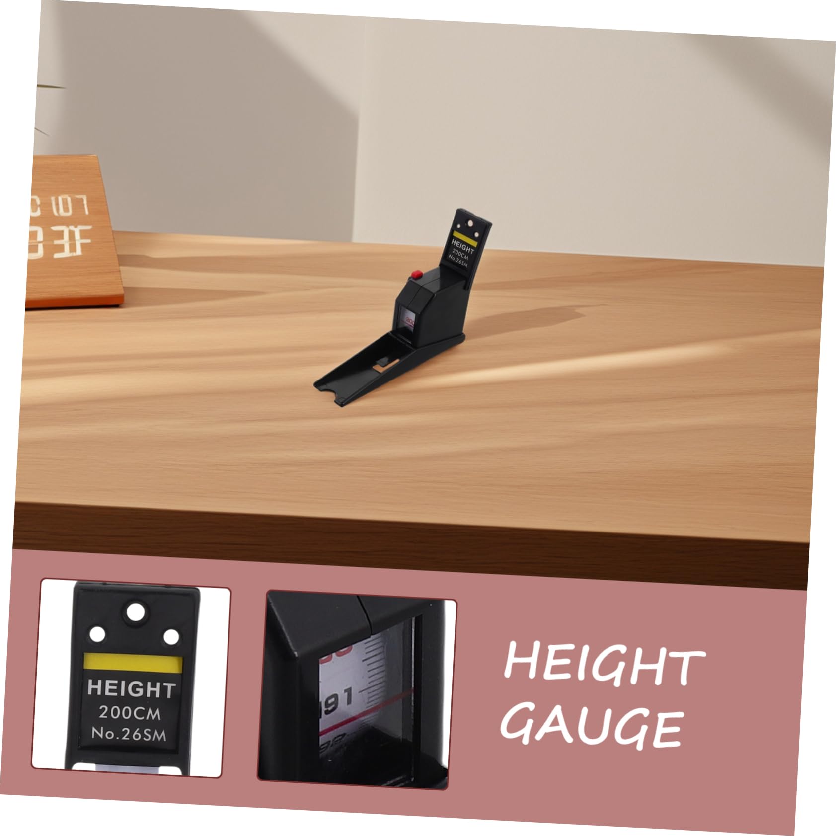 HAPINARY Metal Mount Retractable Height Measuring Tape 2m for Baby Child Growth Measurement