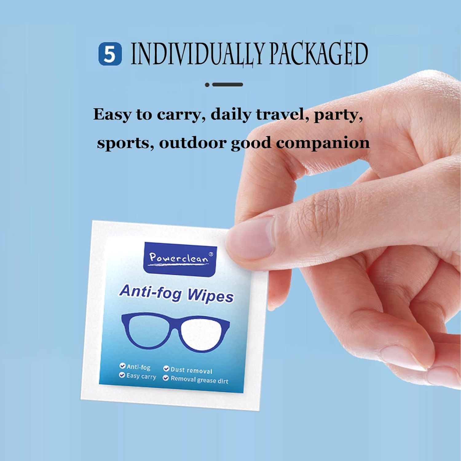 DRUCILA 100Pcs Anti Fog Wipes for Glasses, Individually Wrapped Lens Cleaner Wipes Pre-Moistened Lens & Screen Cleaning Wipes for Laptop Computer, Pc Monitor, Phone, Watch, Camera Lens. - Image 6 thumbnail