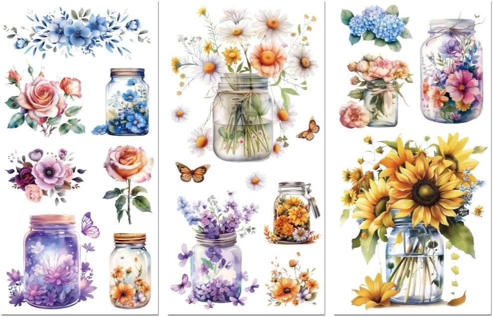 Peacoblue Rub on Transfer Decals for Furniture Crafts Decor