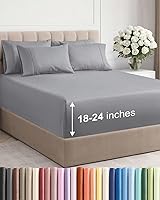 Vista 42 de Juego de sábanas de tamaño California king, transpirables, refrescantes, con esquinas extraprofundas de 18-24 pulgadas, de ajuste fácil