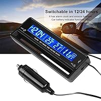 Vista 4 de TS-7010V Digital LCD Auto Car Termómetro de temperatura interior/exterior con reloj despertador