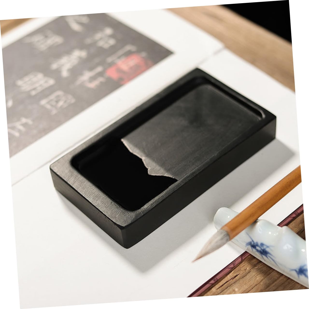 STOBOK 4sätze Kalligraphie Tintenstein Rechteckige Inkslab Für Zeichnen Und Schreiben Originalstein Tinte Leicht Und Tragbar Langlebig Und Praktisch Für Kreative Anwendungen