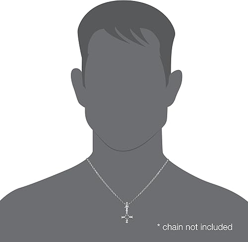 Miniatura 2 de WithLoveSilver - Colgante de plata de ley 925 con amuleto nórdico vikingo talismán, guerrero nórdico y cruz de lobo