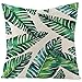 EHOMERY Poszewki na poduszki poszewki na poduszki standardowy rozmiar liście palmowe wzór jedwabne poszewki na poduszki poszewka na poduszkę kanapa sofa poszewki na poduszki aksamit zielony 50 x 50 cm