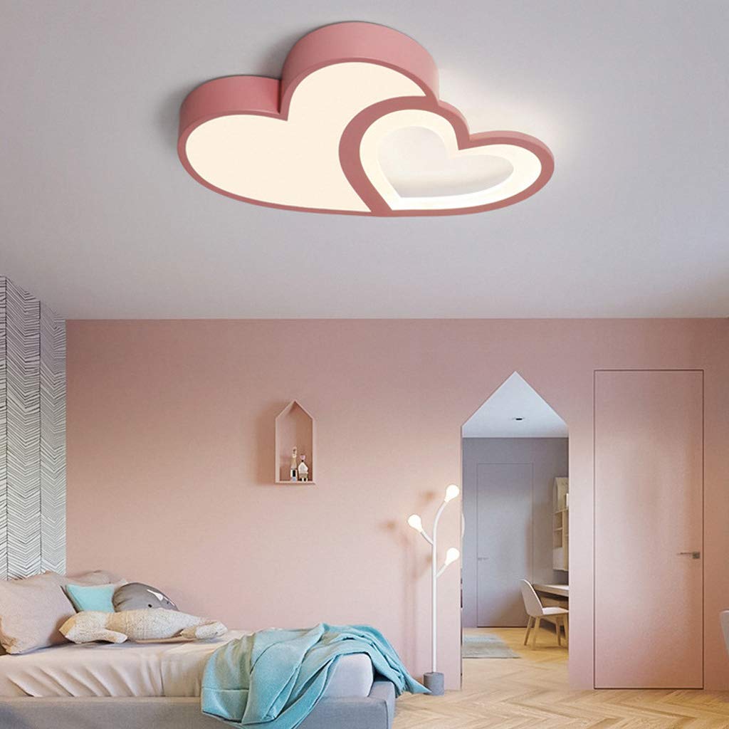 Soffitto Del LED Luce Della Lampada Vivaio Dimmerabili Telecomando Plafoniera Creativa Moderna Romantica Forma Di Design Rosa Lampadario Cuore Luci Decorazione Acrilico Ragazza Ragazzo Camera Letto
