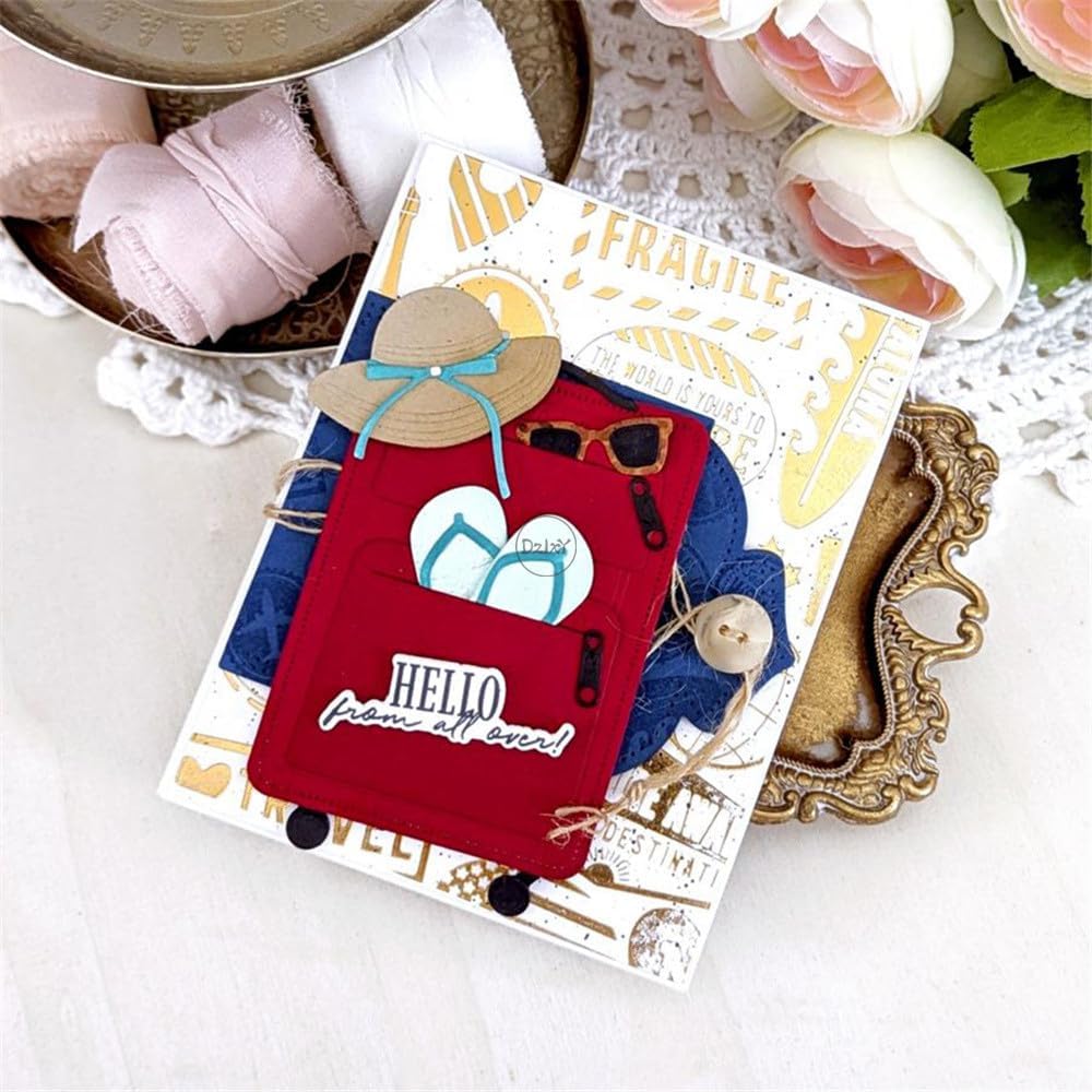 Patchwork Travel Suitcase Metal Cutting Dies for Card Making image 5