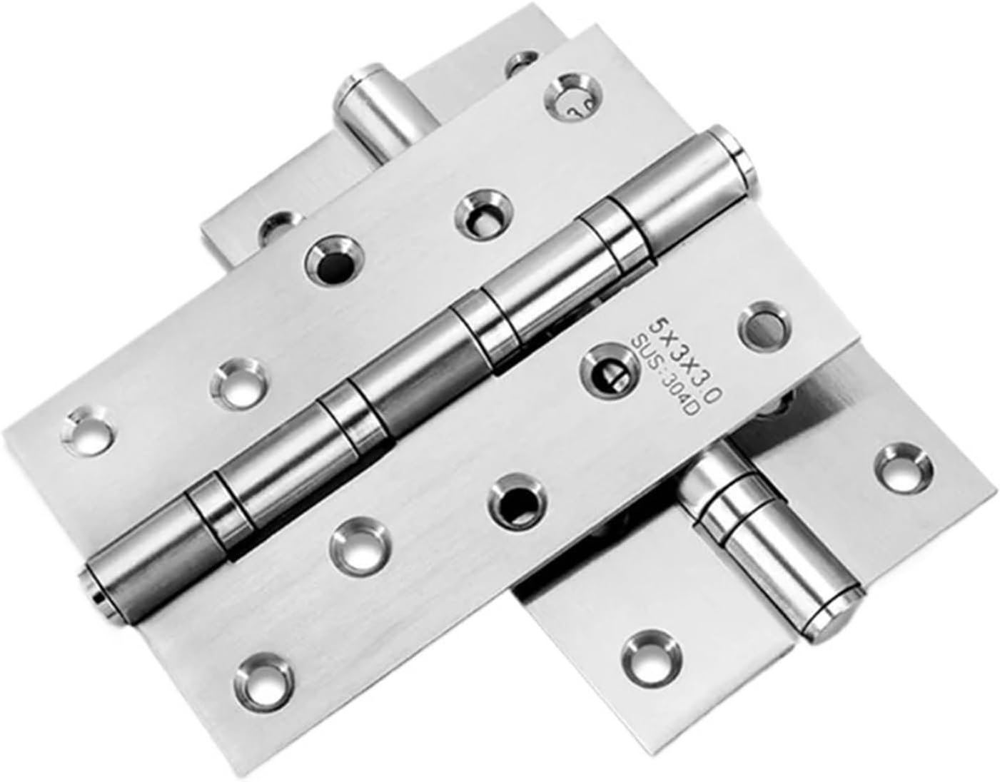 4" 5 Inches 2Pcs Cabinet Gate Closet Door Hinge 304 Stainless Steel Flat Door Thick Home Furniture Hardware Folding Butt Hinge(5 inch 2 Pcs)