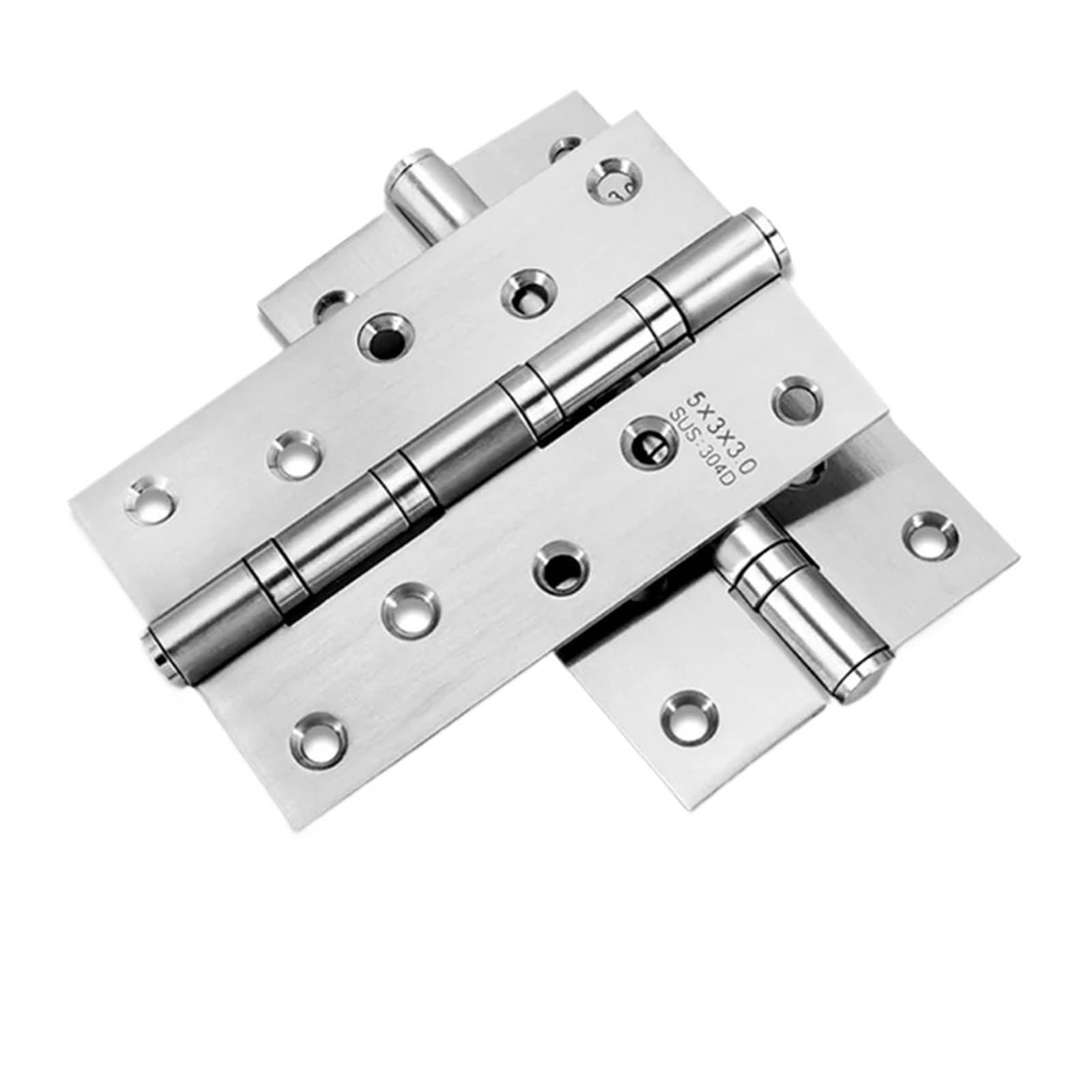 CLEUFWKO 4" 5 Inches 2Pcs Cabinet Gate Closet Door Hinge 304 Stainless Steel Flat Door Thick Home Furniture Hardware Folding Butt Hinge(4 inch 2 Pcs)