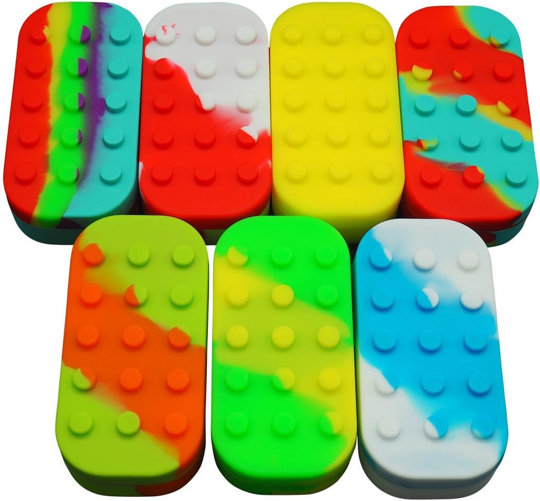 Multi-Compartment Silicone Concentrate Container Split Divided Jar Container Platinum-Cured Kitchen Storage Multi colored