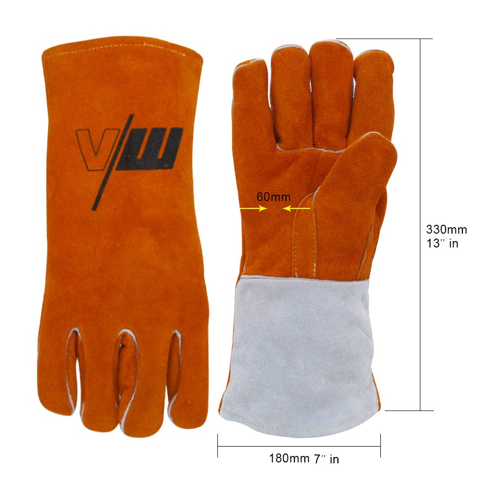 Schweißerhandschuhe - Leder - Hitzebeständig - Schutzkleidung - One Size - VECTOR WELDING