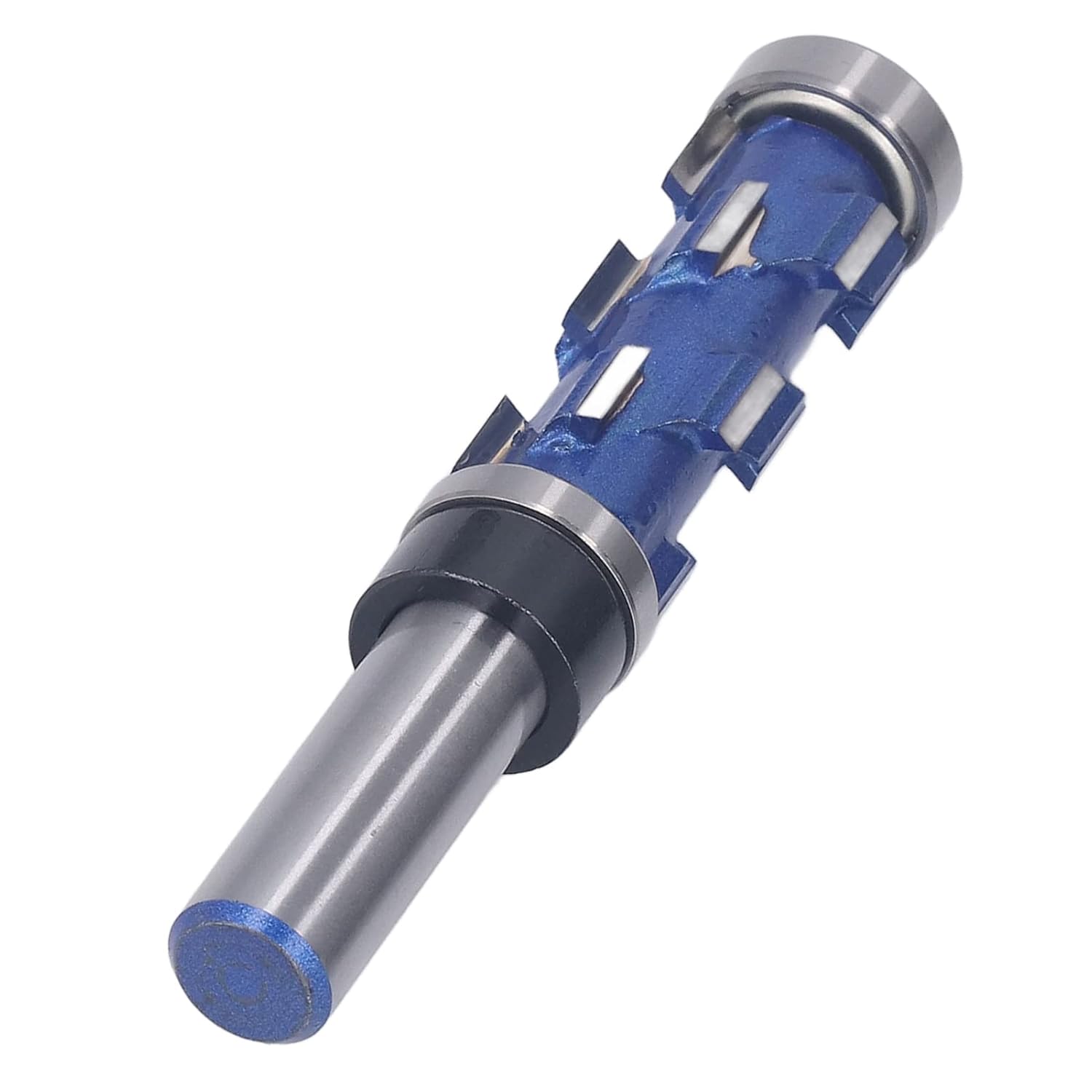 Spiral Flush Trim Router Bit, 1/2 x 19 x 45mm Dual Bearing Round Shank Cutter, Carbide - Tipped Spiral Flush Router Bit for Woodworking on Hardwood MDF Plywood