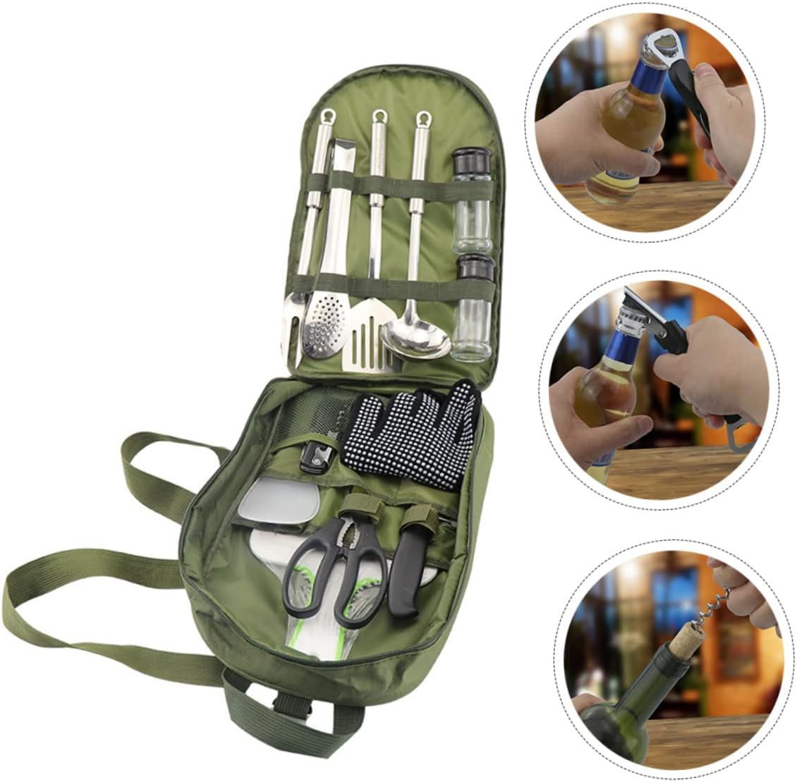 Totority Outdoor Camping Cookware Set Portable Tableware Kit with Storage Bag Lightweight and Sturdy Utensils for Hiking and Picnic for Family Outdoor Activities