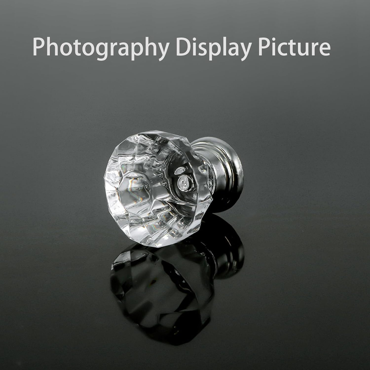 Crystal Glass Cabinet Knobs 30mm Diamond Shape Drawer Kitchen Cabinets Dresser Cupboard Wardrobe Pulls Handles (Clear) 5 Pcs