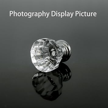 Crystal Glass Cabinet Knobs 30mm Diamond Shape Drawer Kitchen Cabinets Dresser Cupboard Wardrobe Pulls Handles (Clear) 5 Pcs