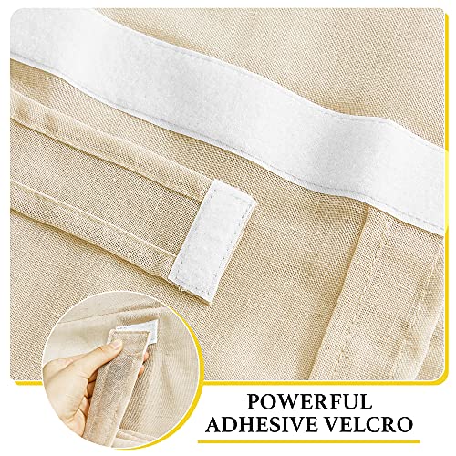 Nicetown Tricia Window Door Curtains - Faux Linen Sheer Door Shade Light Filtering Tie Up Curtain For Kitchen/Patio Door/Living Room/Thanksgiving, 1 Piece, W26 X L70 Inches, Beige #TOP3