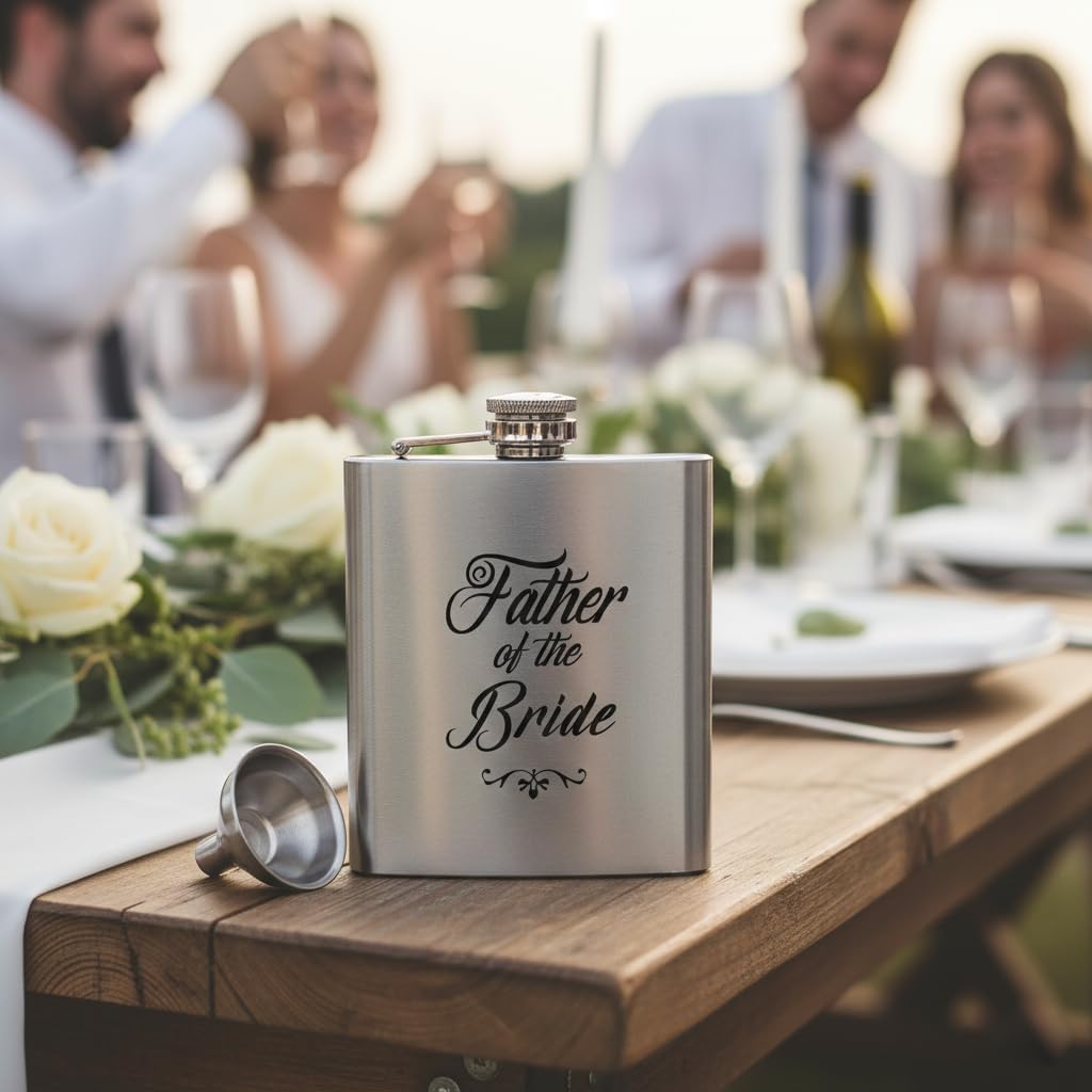 Father of the Bride Flask, Groomsmen Flask, Father of the Bride Gifts,Groomsmen Gifts,Wedding Gifts for Father
