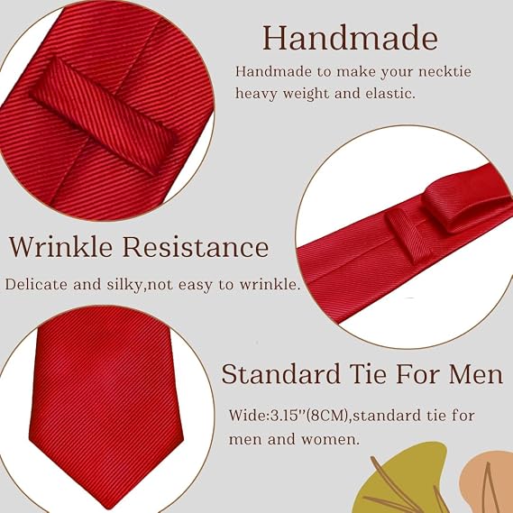 WOXVM Men's Ties Classic Solid Pure Color 3.15 (8CM) Mens Necktie, Premium Formal Black Ties For Men Business Wedding Party