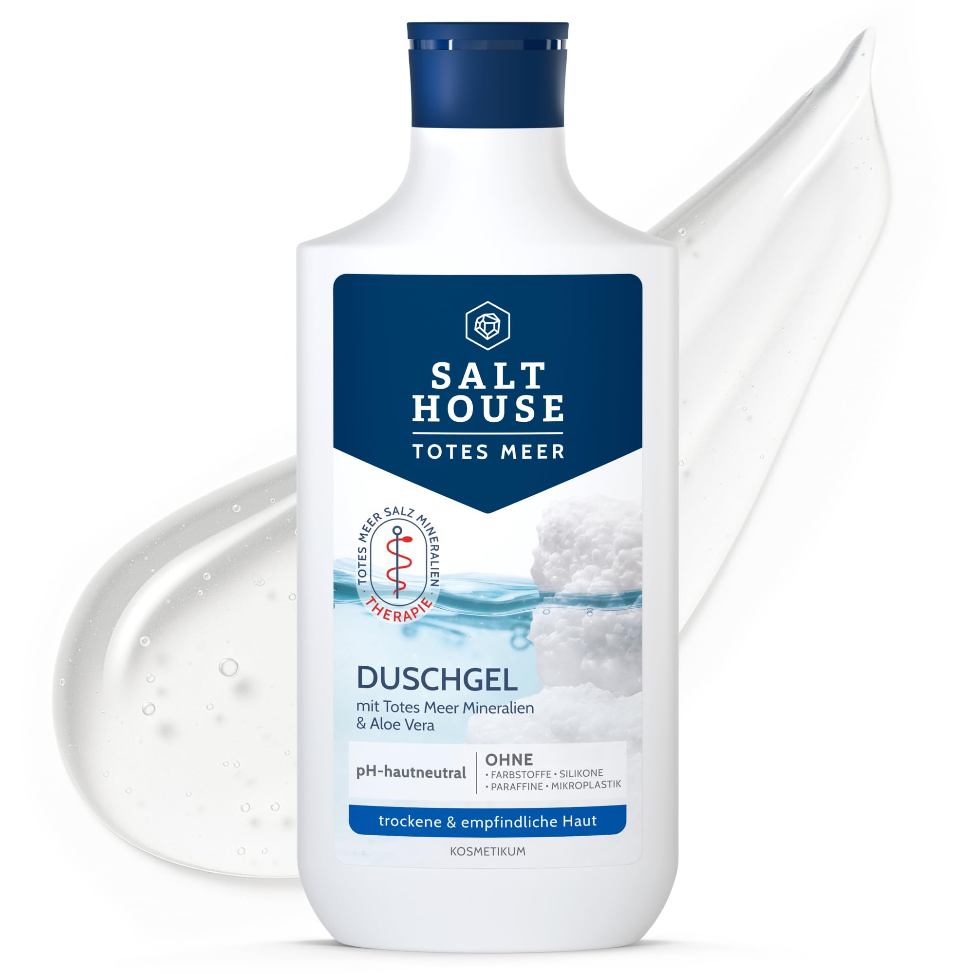 Salthouse Totes Meer Therapie Duschgel, mit Aloe Vera, reinigt, beruhigt und lindert Hautreizungen, 250 ml