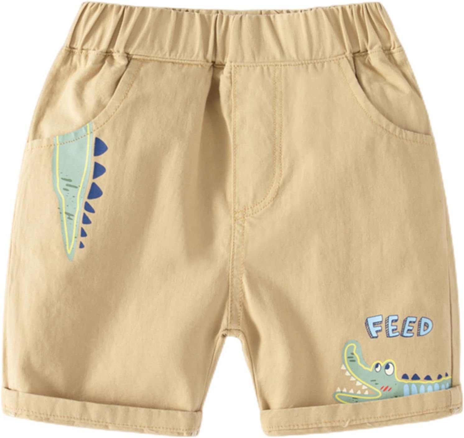 iiniim Toddler Baby Boys' Chino Shorts Elastic Waistband Pull on Short Pants