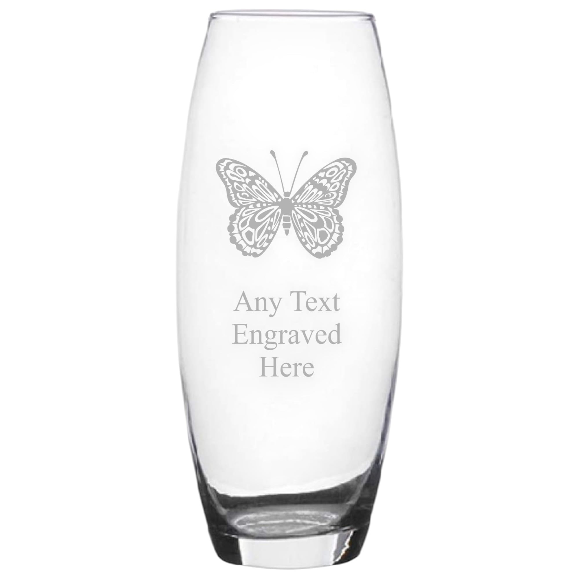 [Custom] Personalised Engraved Butterfly Bullet Glass Vase For Flowers Gift Birthday Wedding