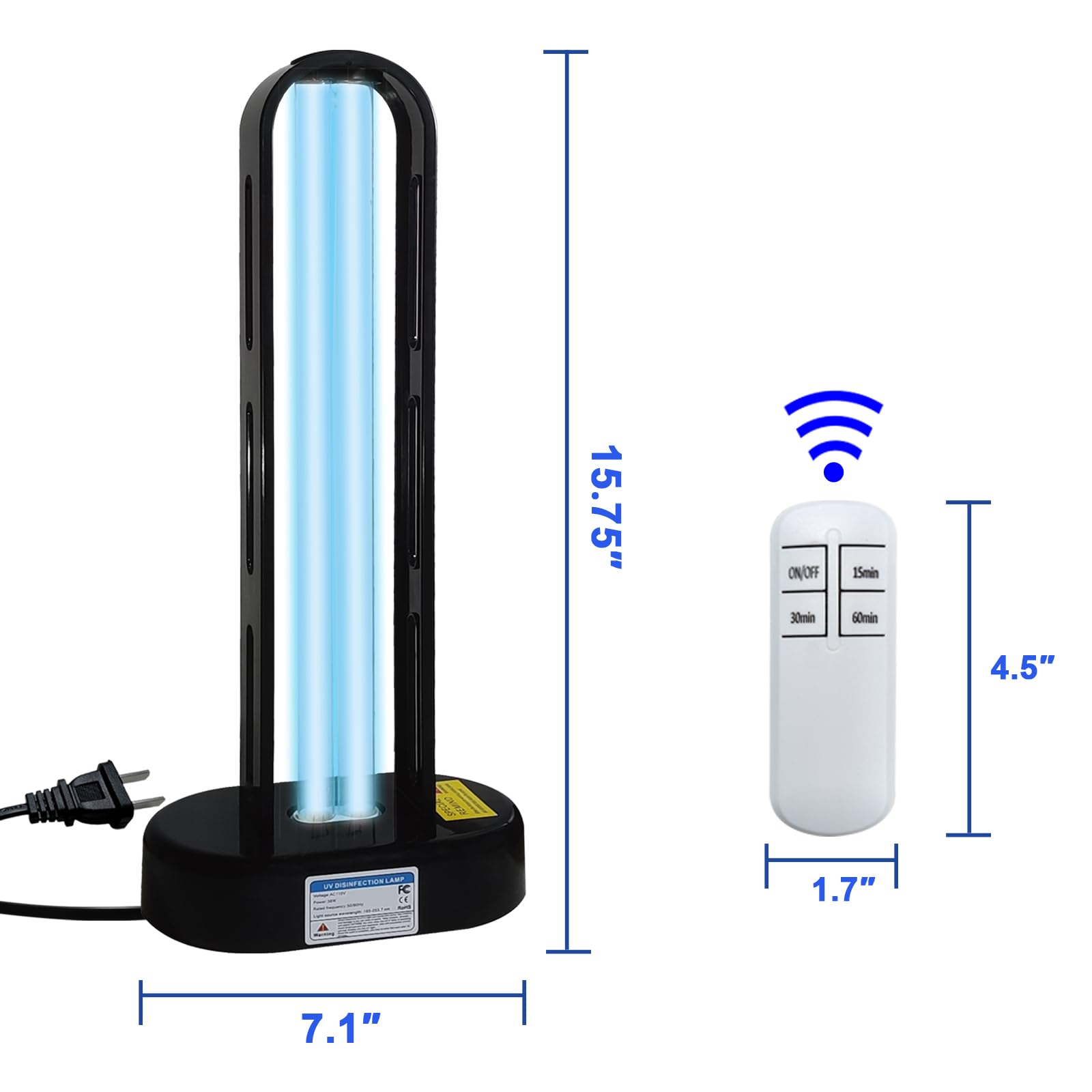 50 Watt UV-Desinfektionslampe Mit Fernbedienung – 2 Stück, E26-Sockel, Für Keller & Wohnräume