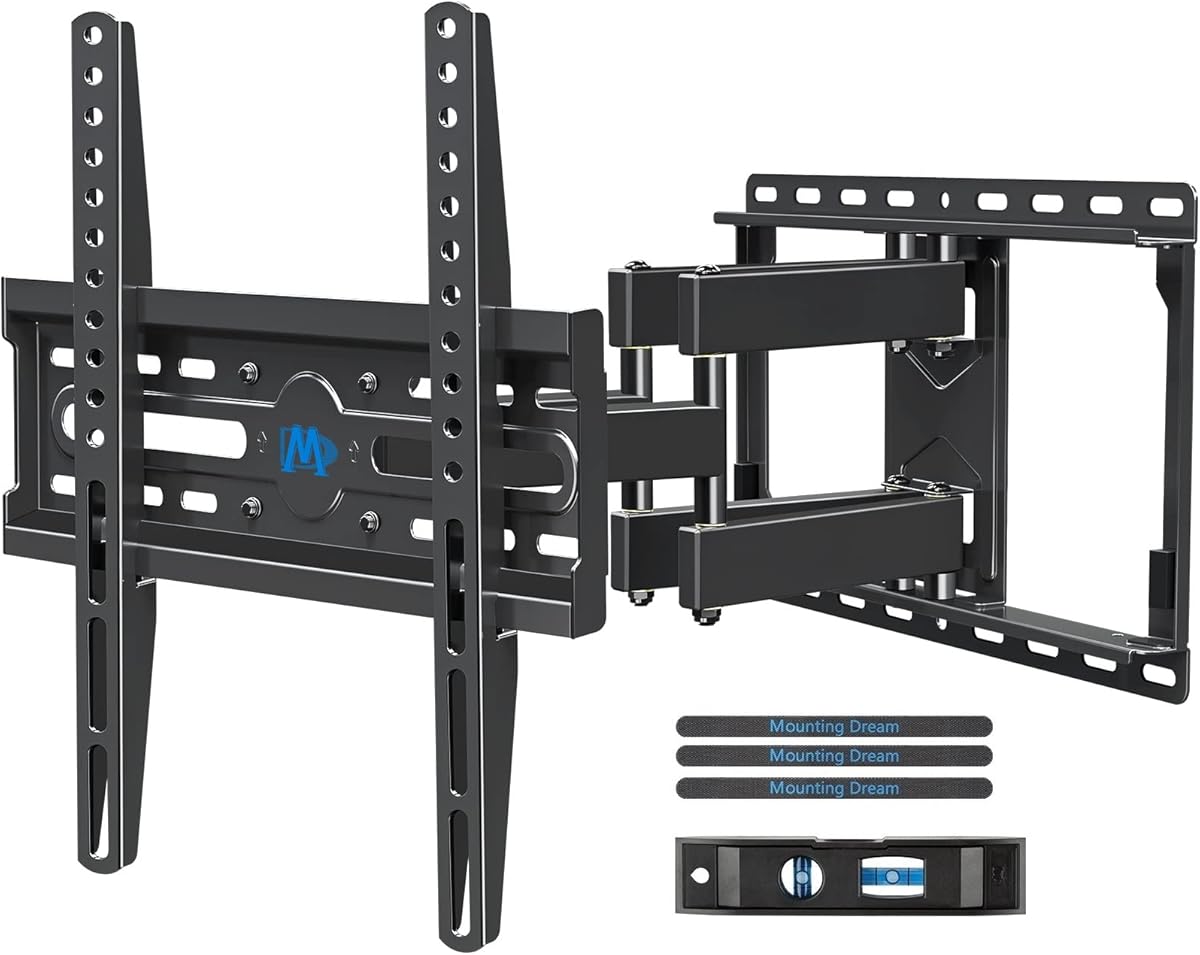 Mounting Dream TV Wall Mount for 32-65 Inch Television,Mount with Swivel and Tilt, Full Motion Bracket with Articulating Dual Arms, Fits 16inch Studs, Max VESA 400X400 mm, 99lbs, MD2380