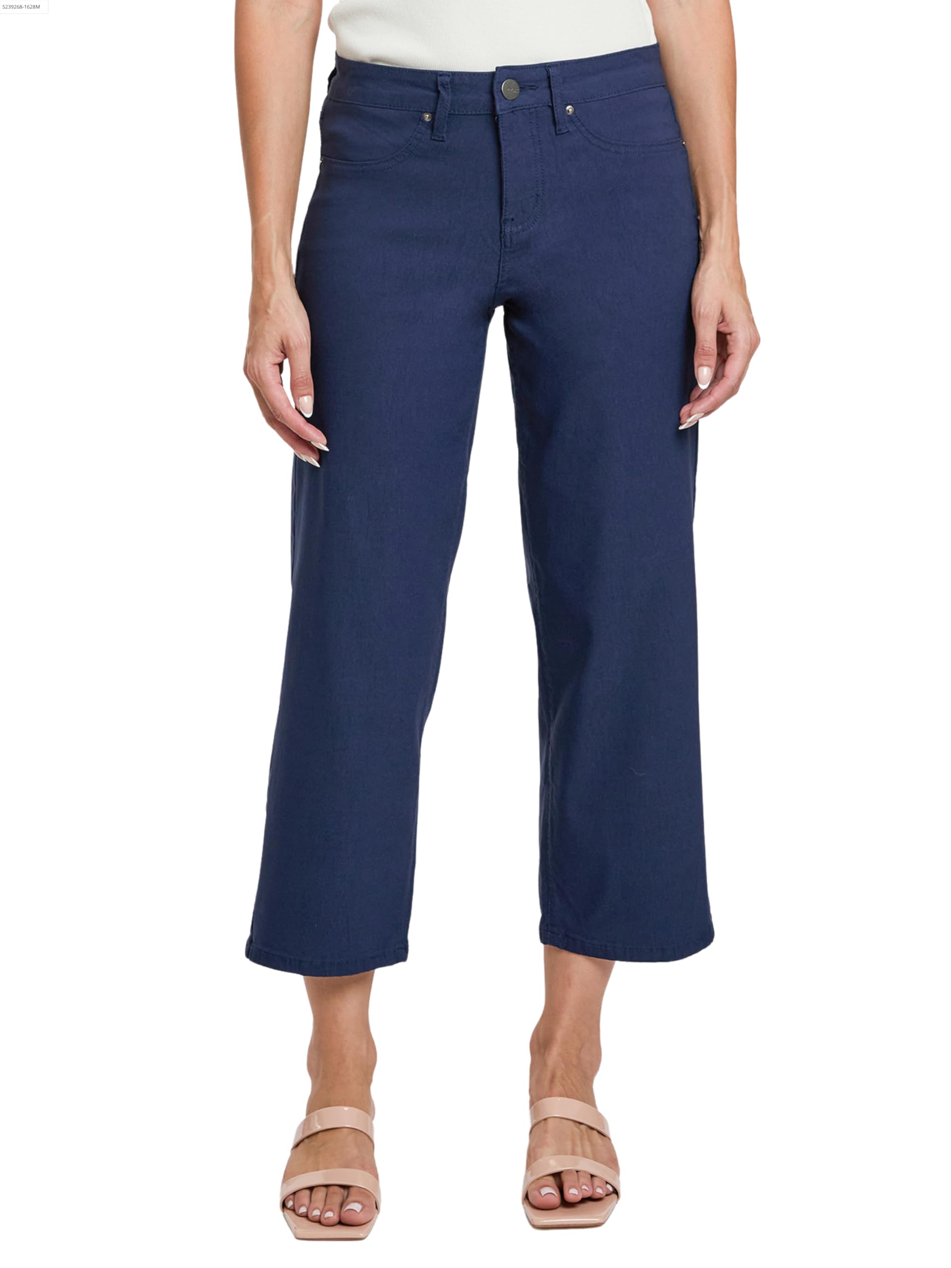 Royalty For Me Womens Womens Hyperstretch High Rise Cropped Wide Leg Flood Pants Wf122631