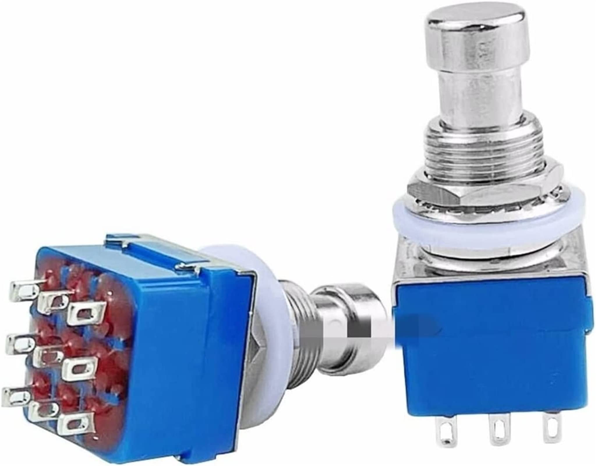 Commutateur 3PDT 9 broches avec bouton true bypass métal pour pédales guitare