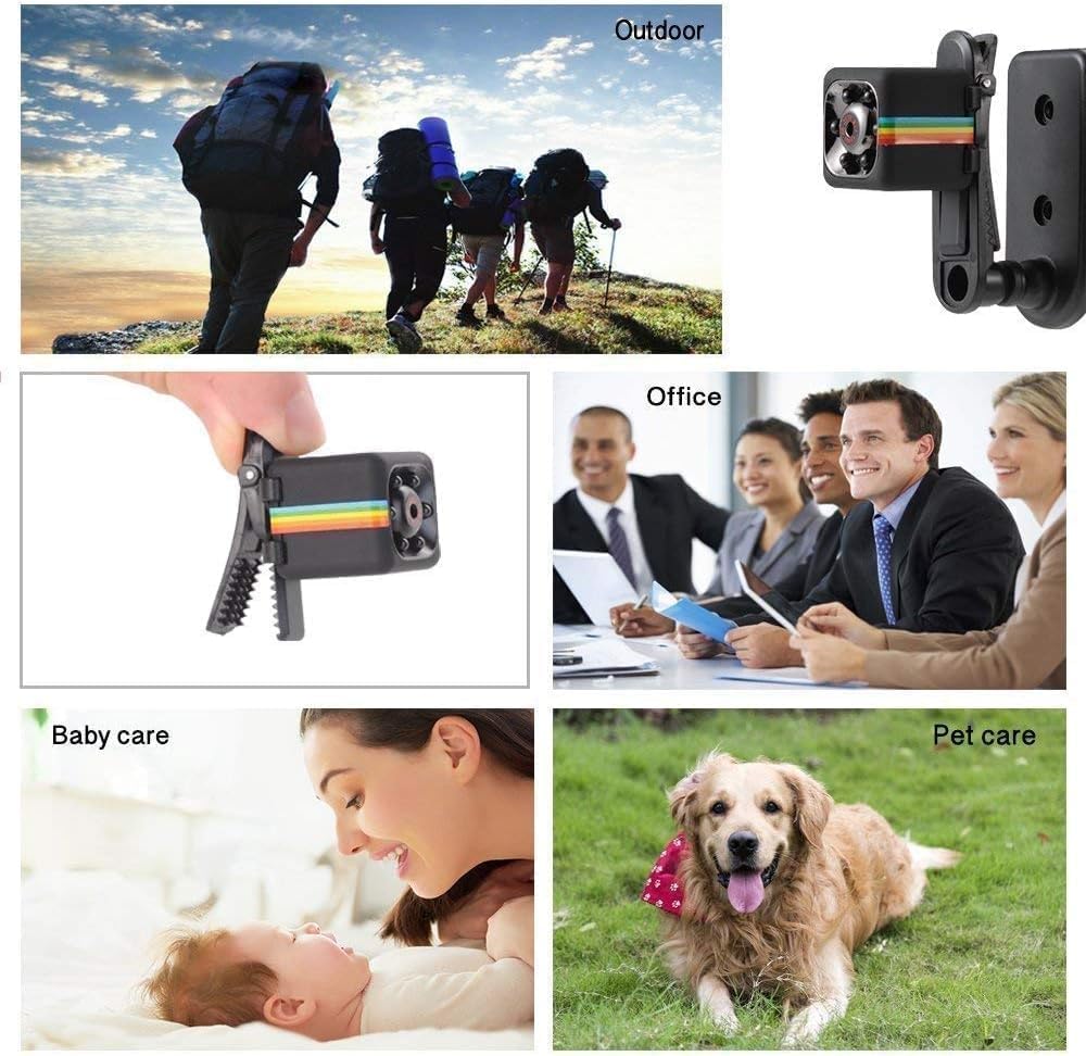 GARYVIZ 1080P Mini Spy Camera with Low Light Vision, Mini Portable Security Camera, Hidden Camera with Audio and Video Recorder for Home/Office Security Camera. (Black) (1) (SQ11)