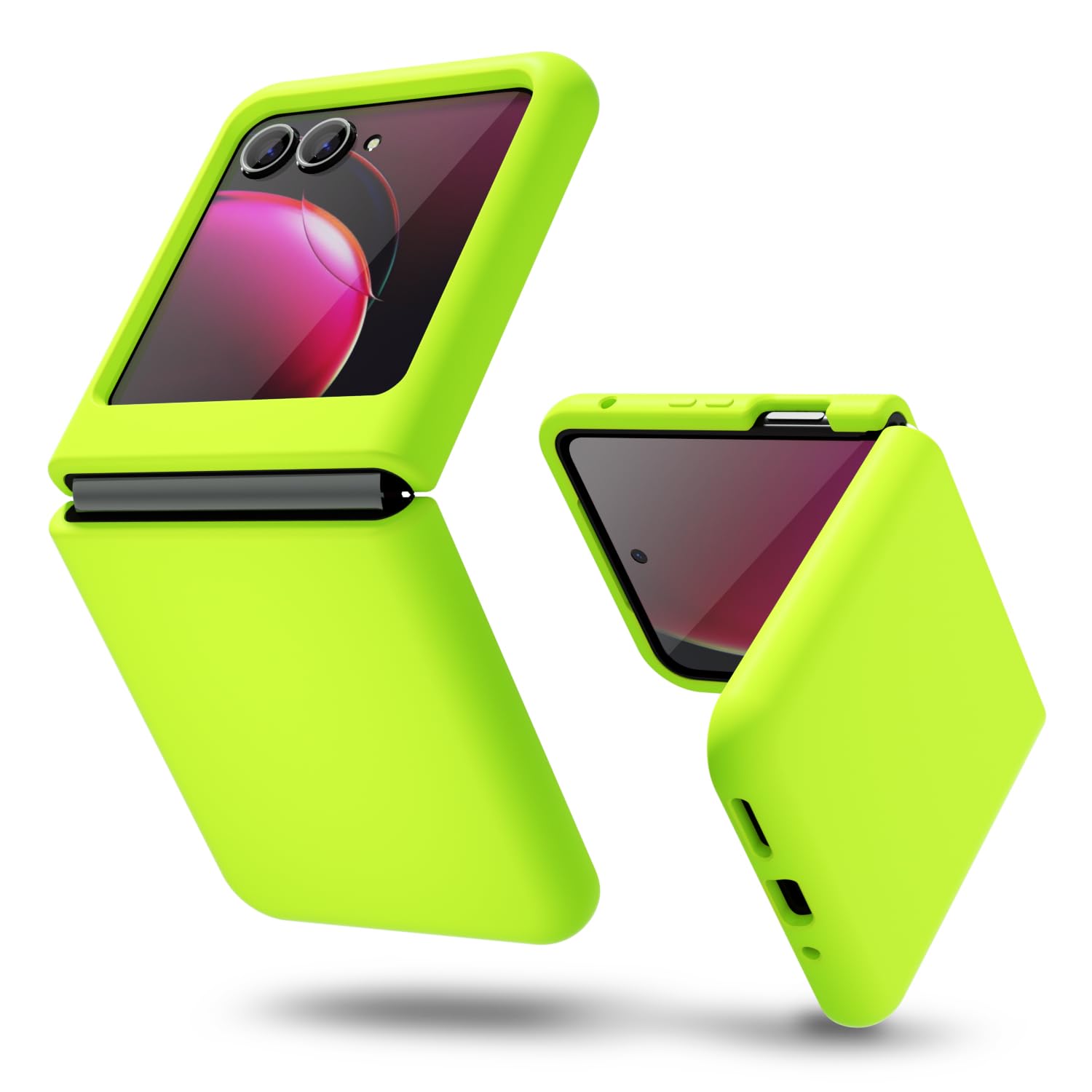 oakxco for Motorola Moto Razr Plus 2023 Phone Case Liquid Silicone, Cute Thin Slim Soft Rubber Gel for Women, Smooth Matte Plain Bright Color Girly