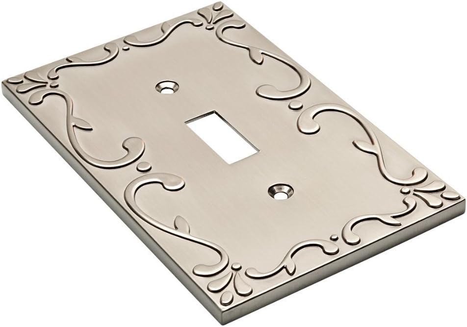 Franklin Brass Classic Lace (1-Pack) Decorative Light Switch Cover Brushed Nickel 1-Gang Wall Plate Switch/Toggle Plate Guards Electrical Outlet Covers W35070-SN-C