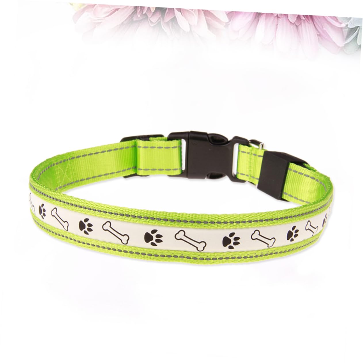 Mipcase 3pezzi Collare Led Ricaricabile Per Cani Guinzaglio Luminoso Con Design Impronta Sicurezza Notturna Per Passeggiate Taglia Media Verde